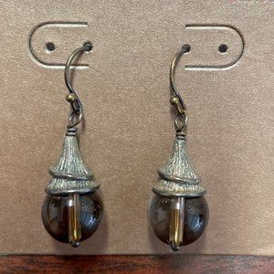 Smokey Quartz Dangle Earrings in 14k Gold over Sterling w/ French Hook